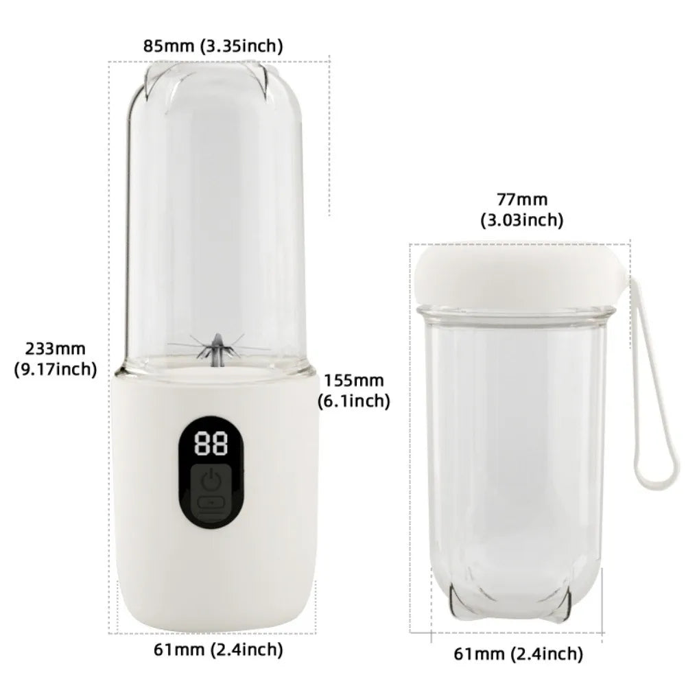 Portable Auto Juicing Cup Cordless 500ml Capacity Mini Juicer Mixer USB Rechargeable Multifunction Electric Fruit Juicer Summer