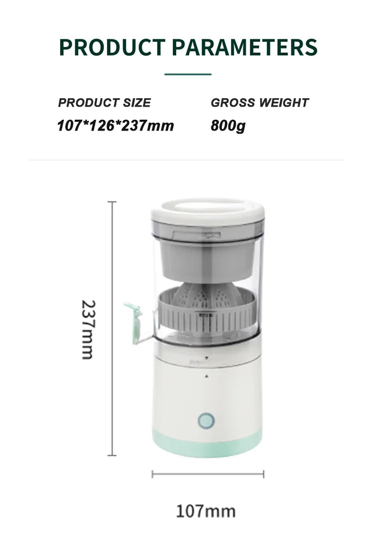 Wireless Rechargeable Mini Juicer Cup, Portable Electric Fruit Mixer & Food Processor, Fresh Juice Maker for Home & Travel