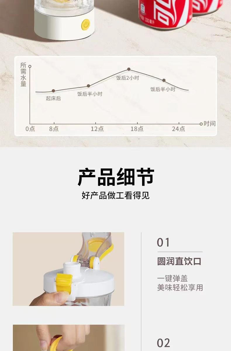 New 700ml Automatic Mixing Cup Electric Shaking Cup Fitness Coffee Protein Powder Soybean Milk Rechargeable Sports Water Bottle