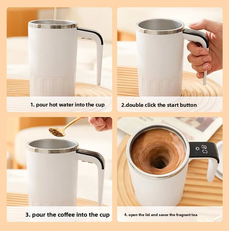 New digital display temperature automatic mixing cup electric portable coffee cup rechargeable mag
