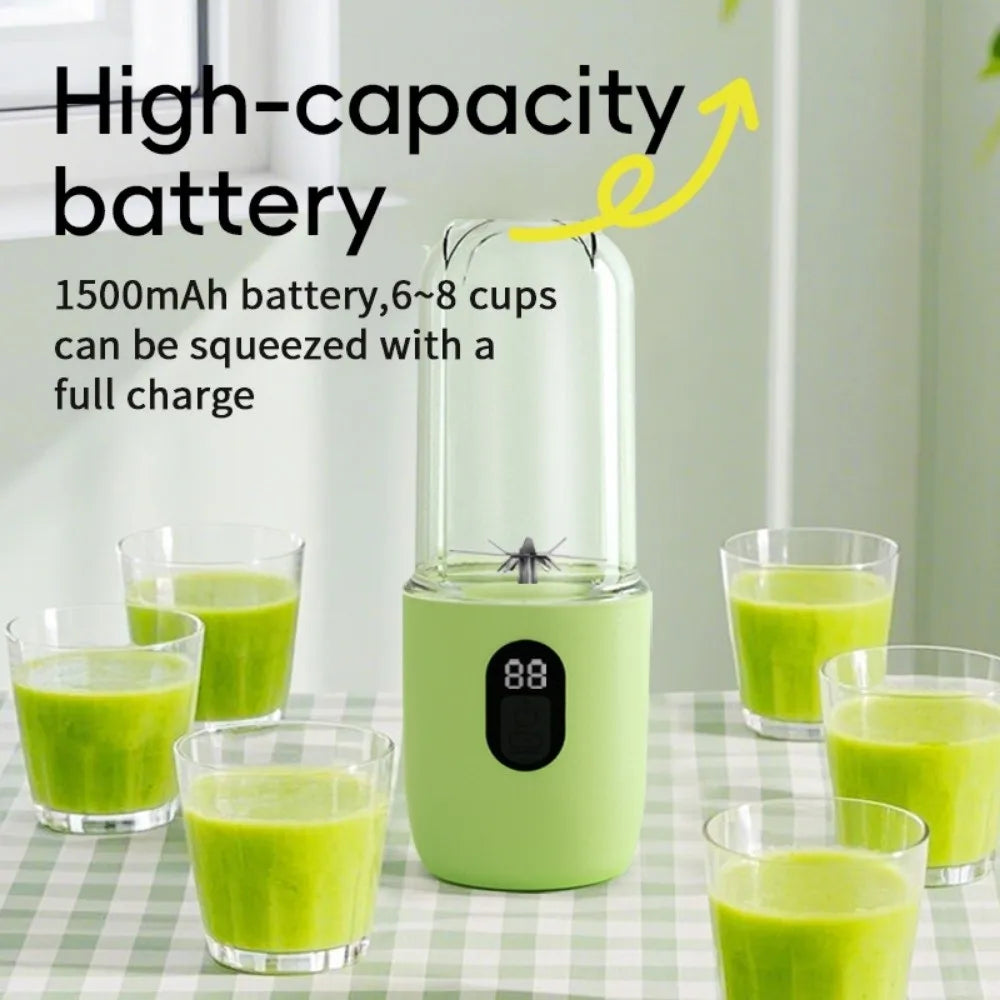 Portable Auto Juicing Cup Cordless 500ml Capacity Mini Juicer Mixer USB Rechargeable Multifunction Electric Fruit Juicer Summer