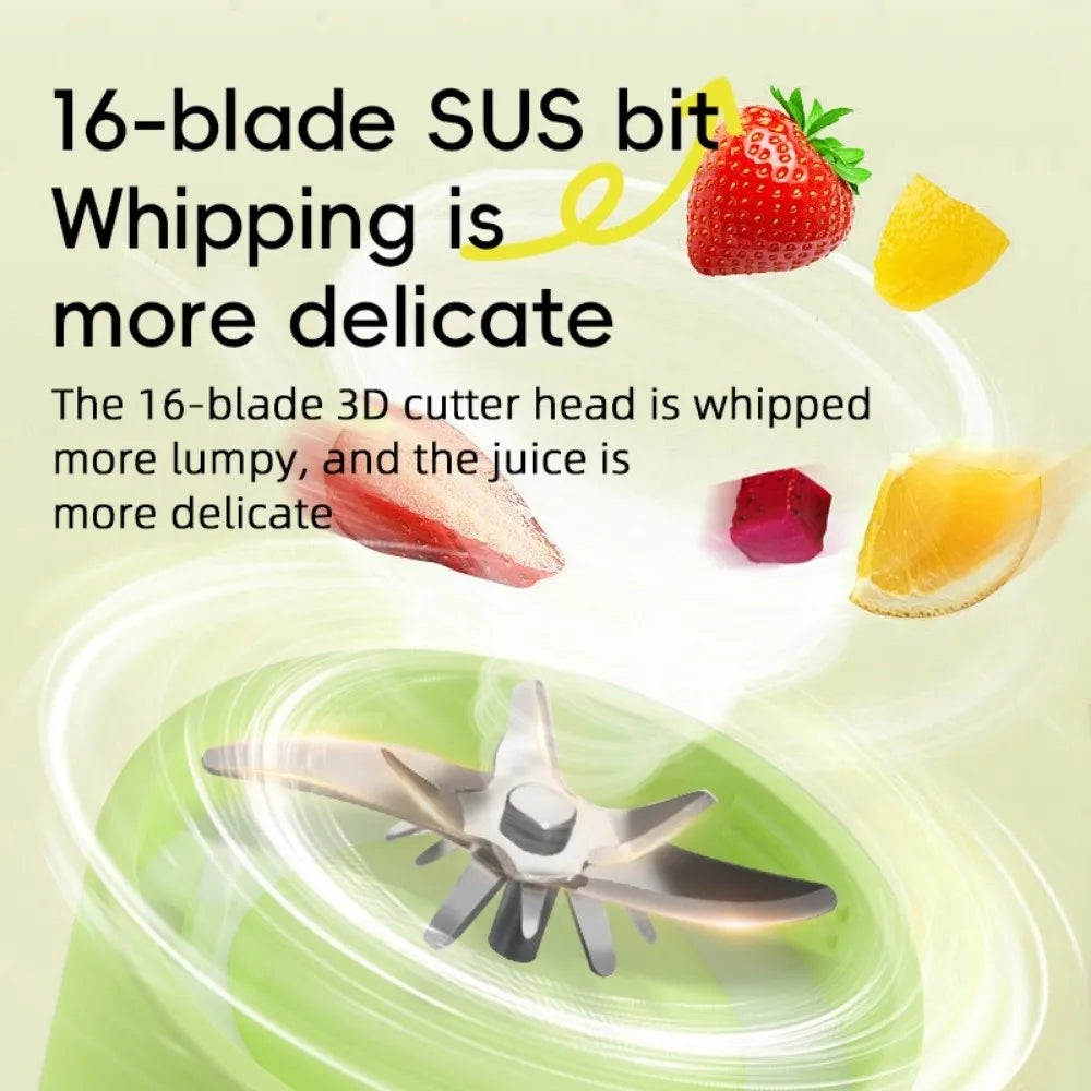 Portable Auto Juicing Cup Cordless 500ml Capacity Mini Juicer Mixer USB Rechargeable Multifunction Electric Fruit Juicer Summer