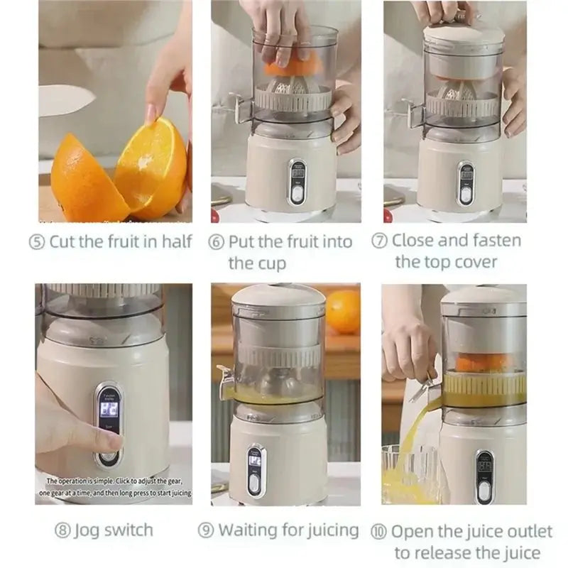 WHYY-USB Rechargeable Electric Orange Juicer Portable Citrus Fruit Juice Extractor 600Ml Smoothie Blender For Camping Home