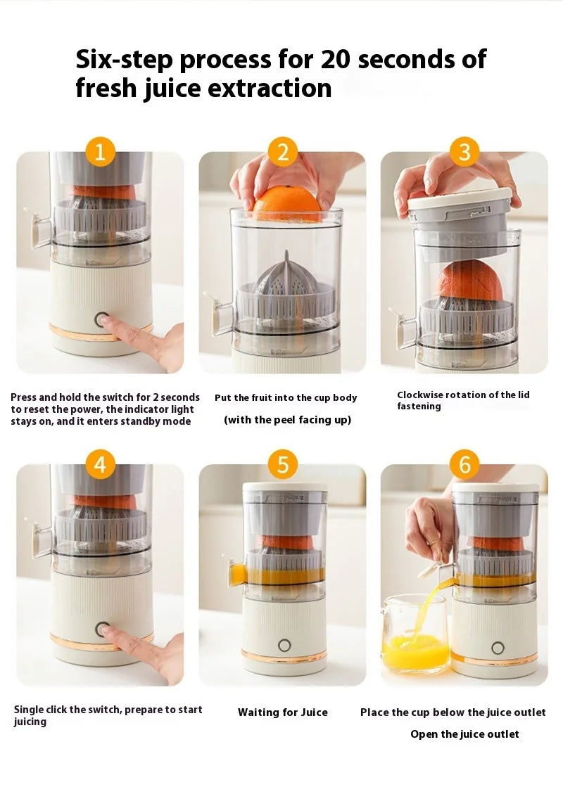 Portable Electric Juicer USB Charging Orange Lemon Fruit Blender Mini Household Wireless Automatic Fresh Citrus Juicer Of Travel