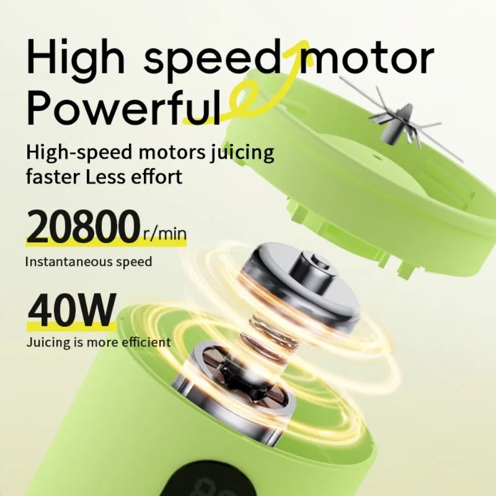 Portable Auto Juicing Cup Cordless 500ml Capacity Mini Juicer Mixer USB Rechargeable Multifunction Electric Fruit Juicer Summer