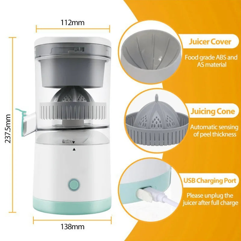 Wireless Rechargeable Mini Juicer Cup, Portable Electric Fruit Mixer & Food Processor, Fresh Juice Maker for Home & Travel