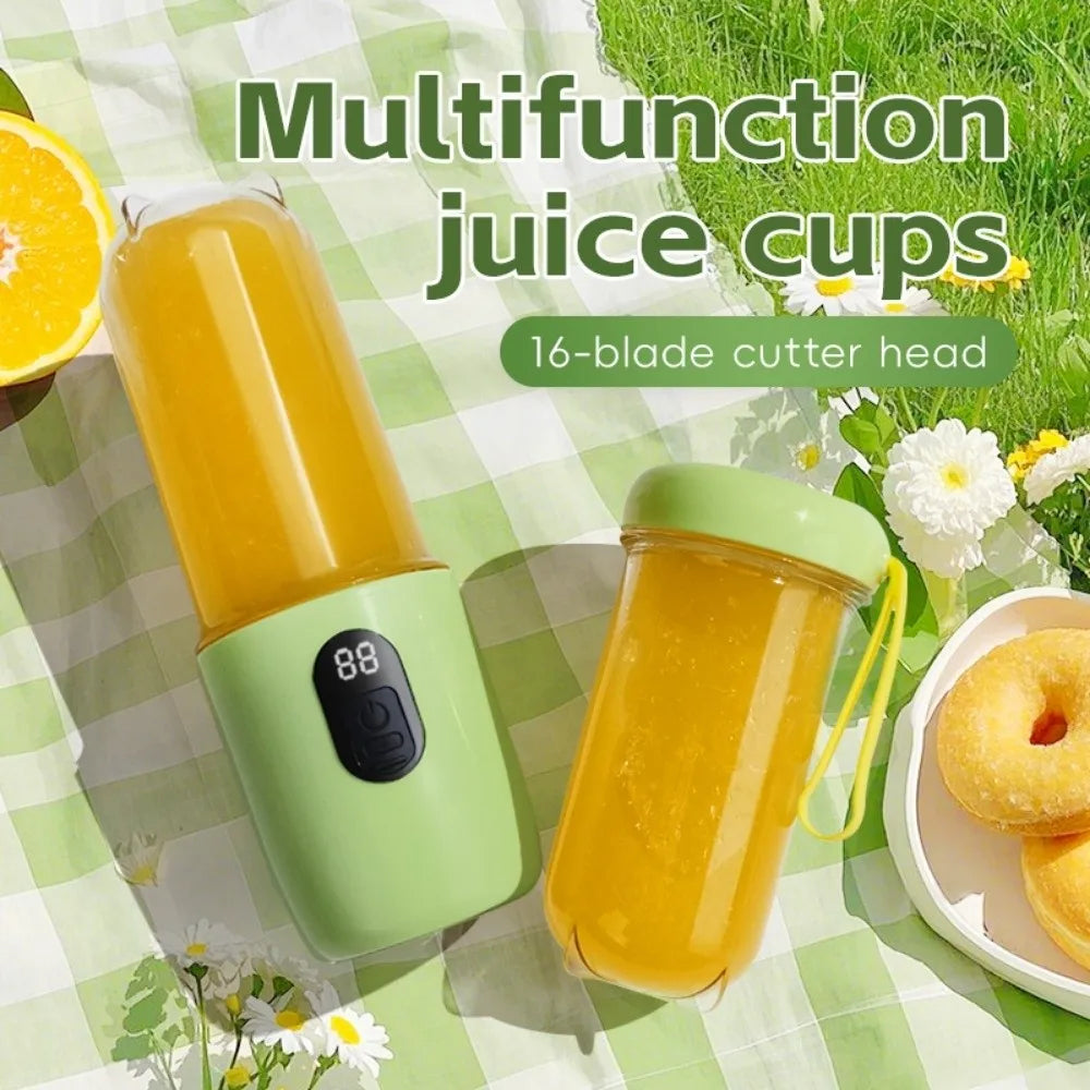 Portable Auto Juicing Cup Cordless 500ml Capacity Mini Juicer Mixer USB Rechargeable Multifunction Electric Fruit Juicer Summer