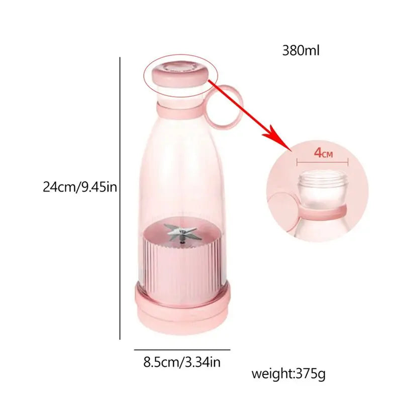Rechargeable Mixers Fresh Fruit Juicers USB Portable Juice Bottle Mini Fast Electric Blender Smoothie Ice Maker-[97Lemons]