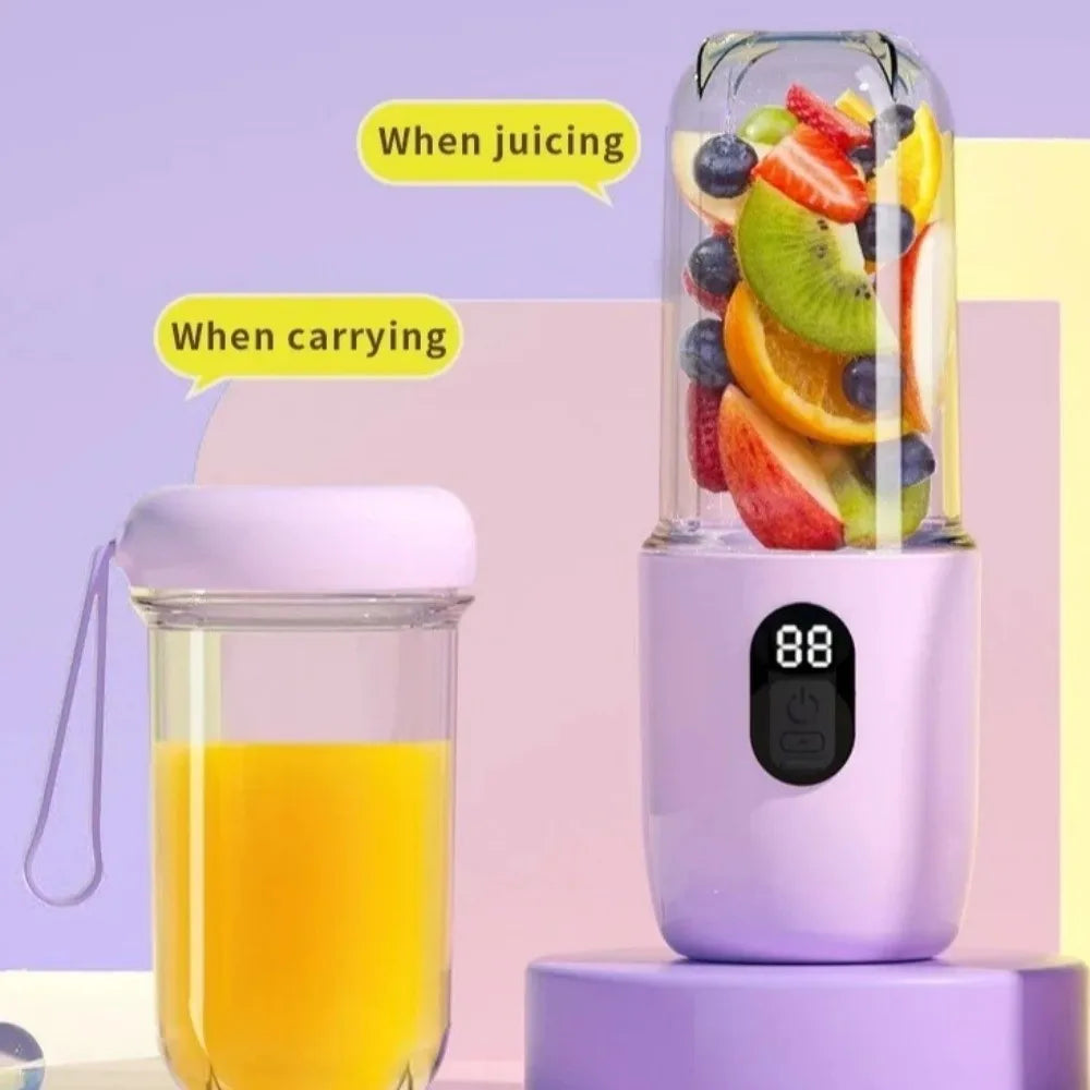 Portable Auto Juicing Cup Cordless 500ml Capacity Mini Juicer Mixer USB Rechargeable Multifunction Electric Fruit Juicer Summer