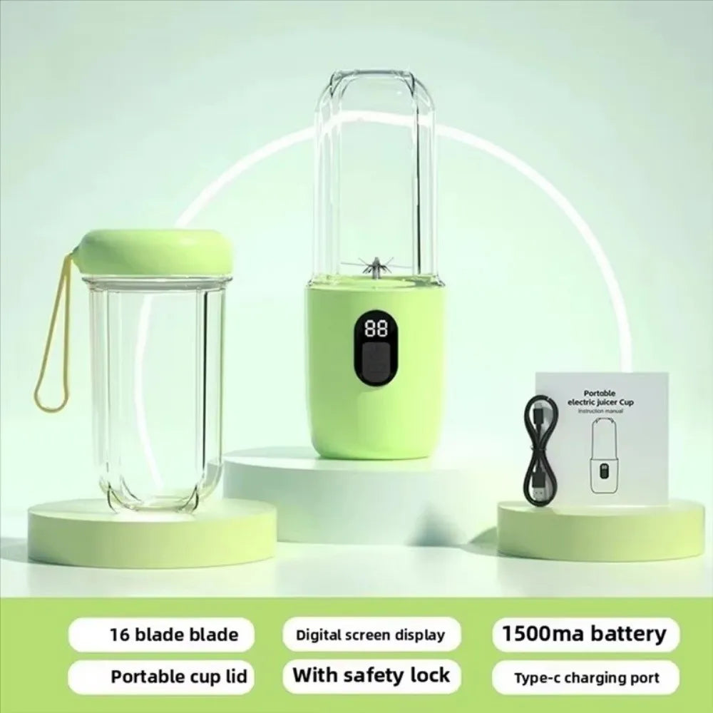 Portable Auto Juicing Cup Cordless 500ml Capacity Mini Juicer Mixer USB Rechargeable Multifunction Electric Fruit Juicer Summer